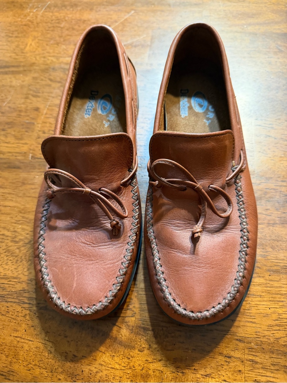 Dexter Comfort women’s Leather Slip-On driving Moccasins size 9M cognac brown